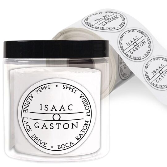 Gaston Round Address Labels in a Jar